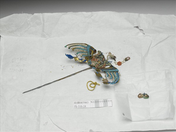 珠寶點翠仙鶴簪