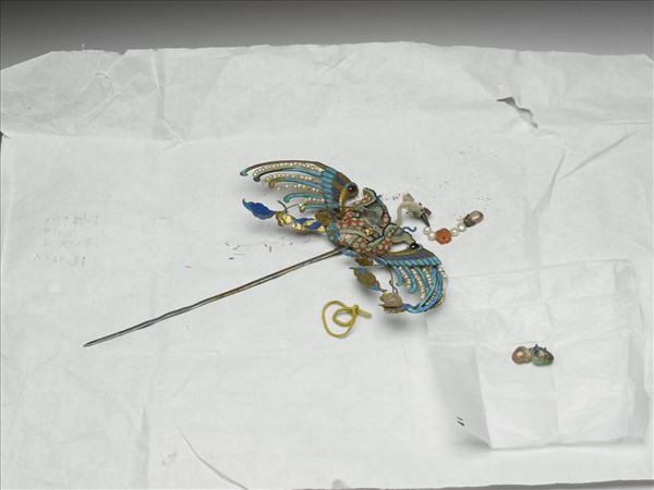 珠寶點翠仙鶴簪