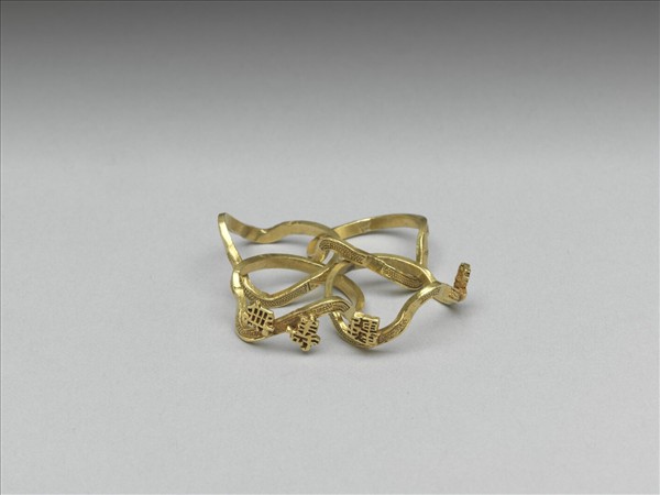 金萬壽無疆連環戒指