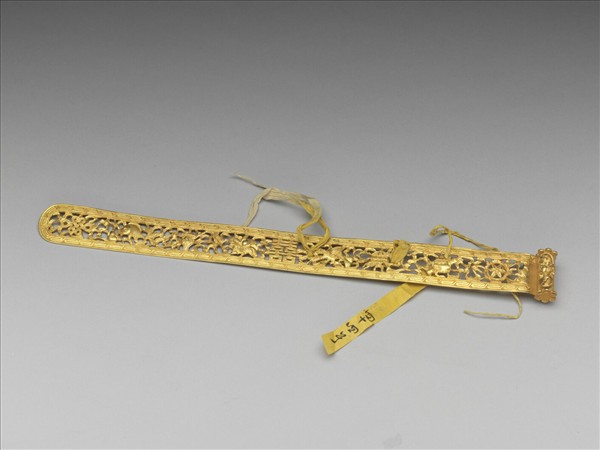 金鏤空雙喜八寶扁方