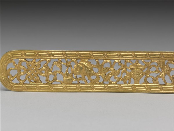 金鏤空雙喜八寶扁方