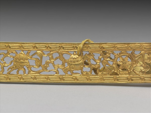 金鏤空雙喜八寶扁方