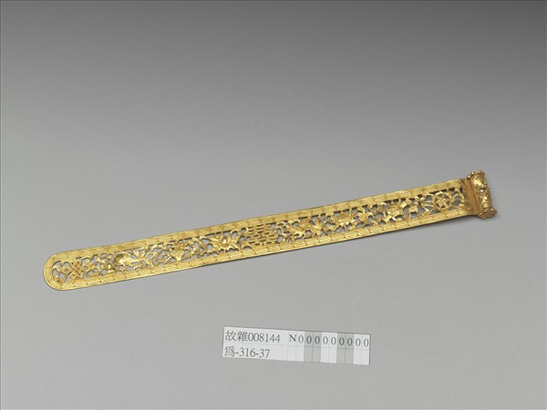 金鏤空雙喜八寶扁方