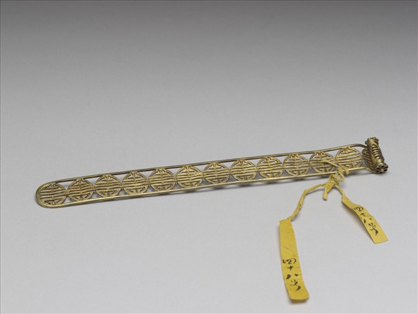 鍍金鏤空壽字紋扁方