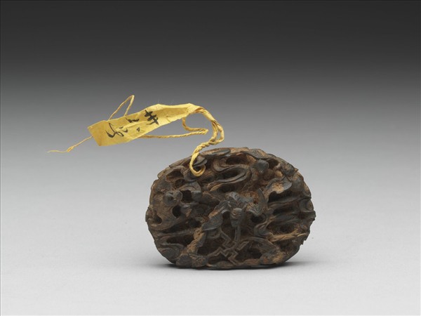 茄楠木雕福壽萬年帶頭