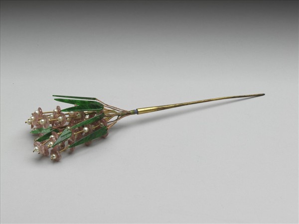 嵌珠翠碧璽花簪