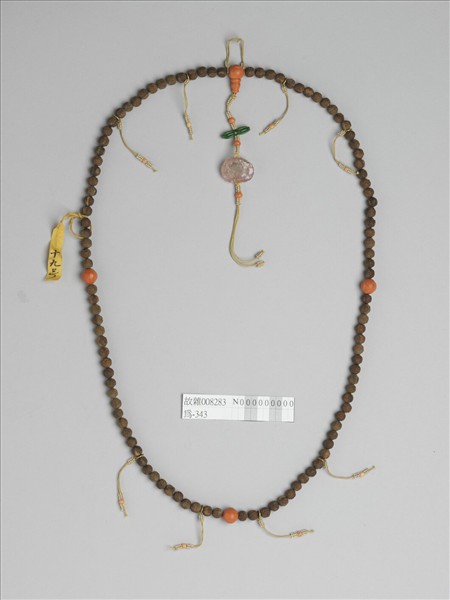 茄楠木刻團壽紋念珠