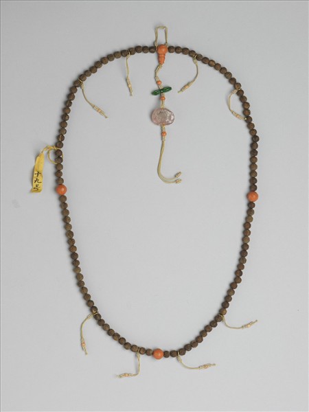 茄楠木刻團壽紋念珠