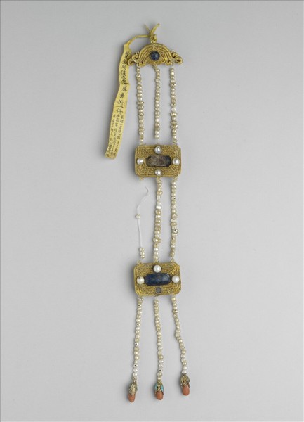 金鑲青金石垂掛