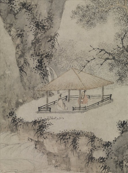 明文徵明溪亭客話　軸