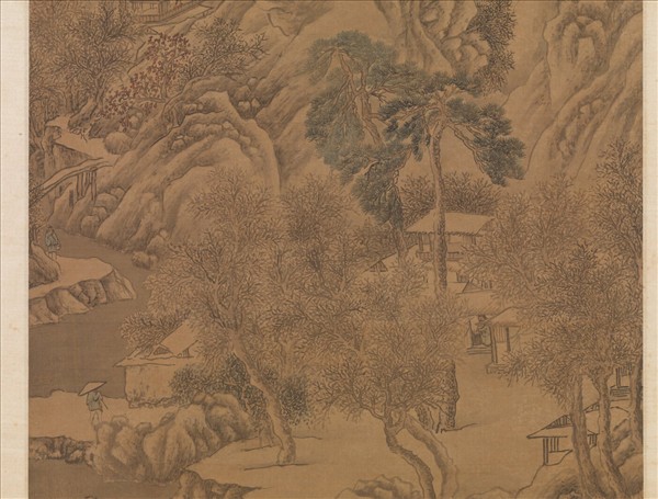 明文徵明寒山風雪圖　軸