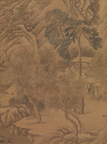 明文徵明寒山風雪圖　軸