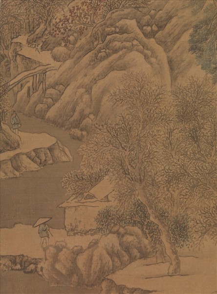 明文徵明寒山風雪圖　軸