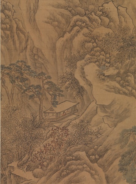 明文徵明寒山風雪圖　軸