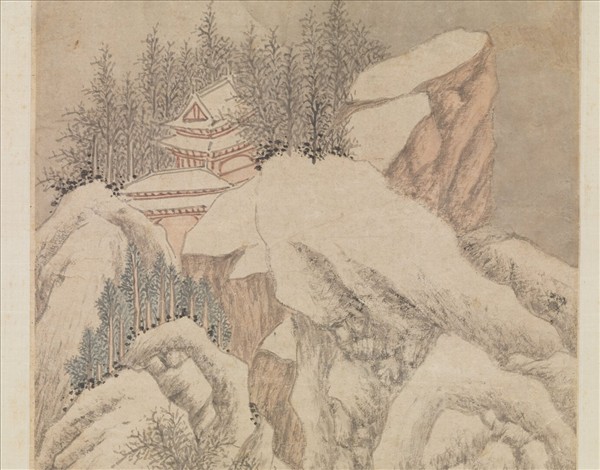 明文徵明畫雪景　軸