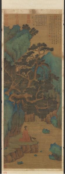 明文徵明臨趙孟頫空巖琴思　軸