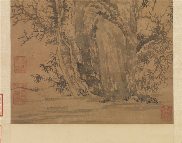 明文徵明古石喬柯圖　軸