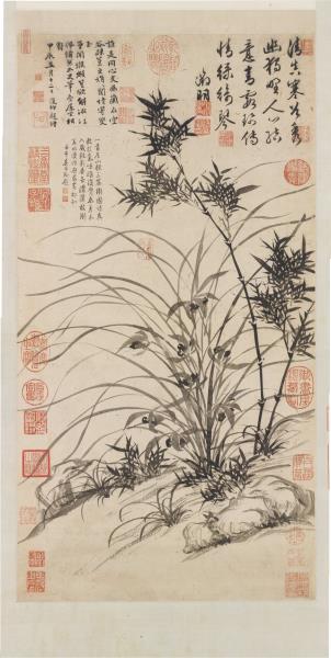 明文徵明畫蘭竹　軸