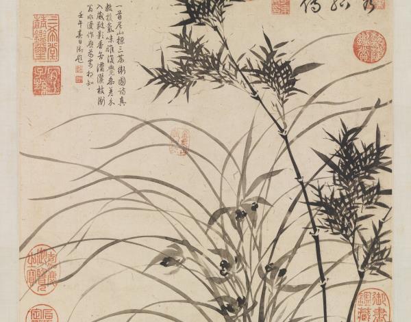 明文徵明畫蘭竹　軸