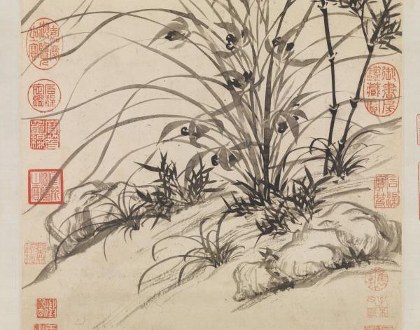 明文徵明畫蘭竹　軸