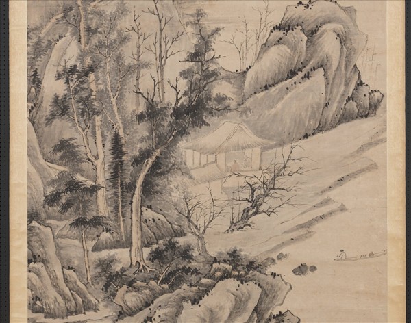 明程嘉燧秋溪疊嶂　軸