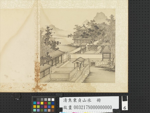 清焦秉貞山水　冊　高閣望江