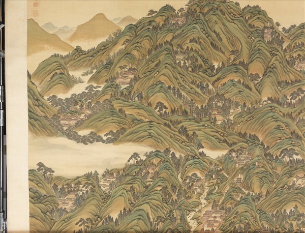 清姚文瀚袁瑛合筆盤山圖　軸