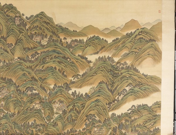 清姚文瀚袁瑛合筆盤山圖　軸