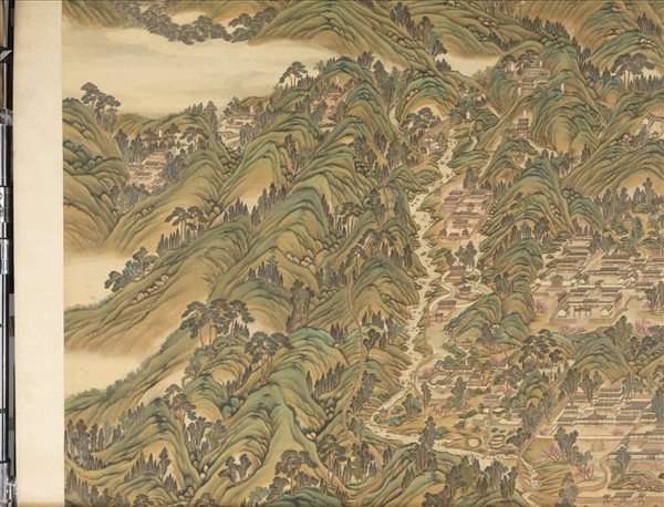 清姚文瀚袁瑛合筆盤山圖　軸