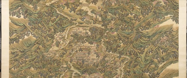 清姚文瀚袁瑛合筆盤山圖　軸