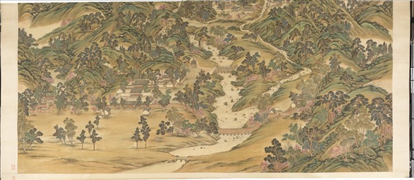 清姚文瀚袁瑛合筆盤山圖　軸