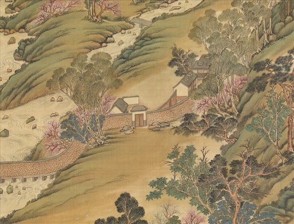 清姚文瀚袁瑛合筆盤山圖　軸