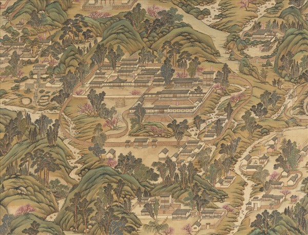 清姚文瀚袁瑛合筆盤山圖　軸