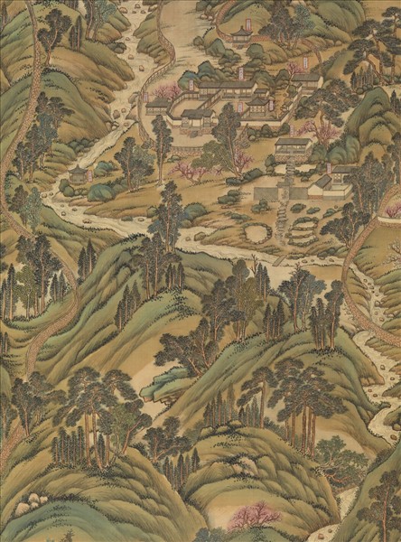 清姚文瀚袁瑛合筆盤山圖　軸