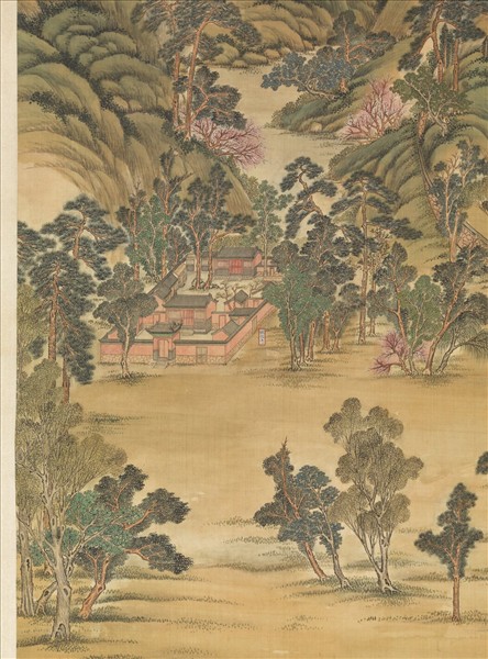 清姚文瀚袁瑛合筆盤山圖　軸