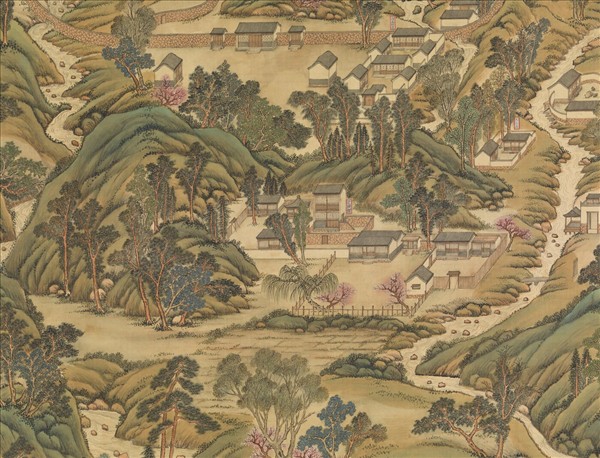 清姚文瀚袁瑛合筆盤山圖　軸