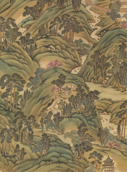 清姚文瀚袁瑛合筆盤山圖　軸