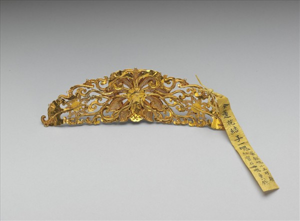 金纍絲點翠嵌珠寶蓮花結子