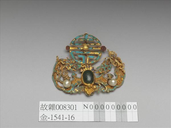 金點翠嵌珠寶福壽面簪