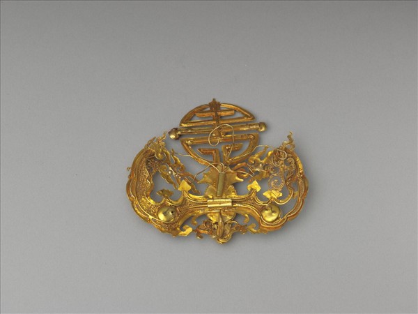 金點翠嵌珠寶福壽面簪