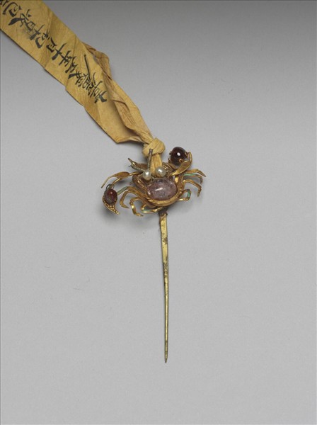 金嵌珠寶螃蟹簪
