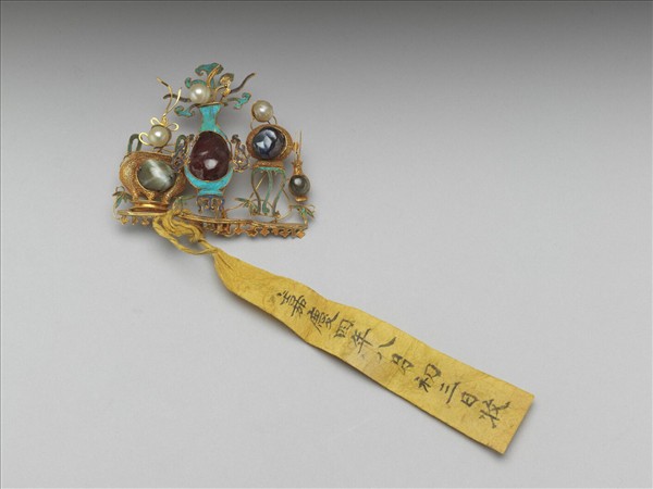 金嵌珠寶博古簪