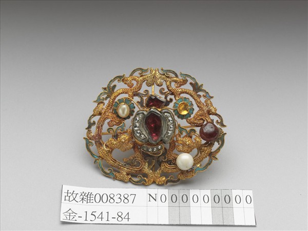 金嵌西洋玻璃夔龍面簪