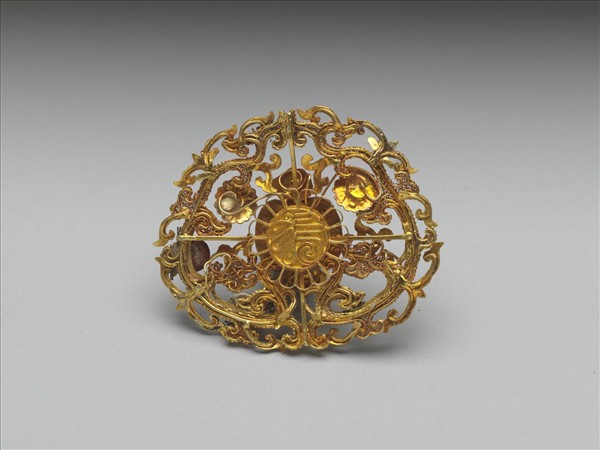 金嵌西洋玻璃夔龍面簪