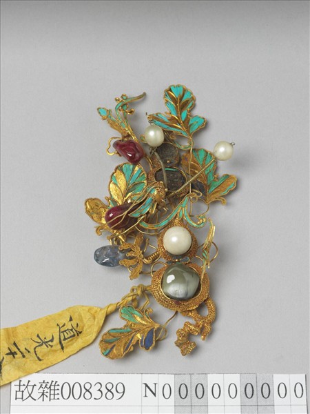 金嵌珠寶葫蘆面簪