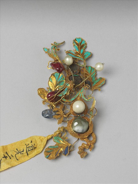 金嵌珠寶葫蘆面簪