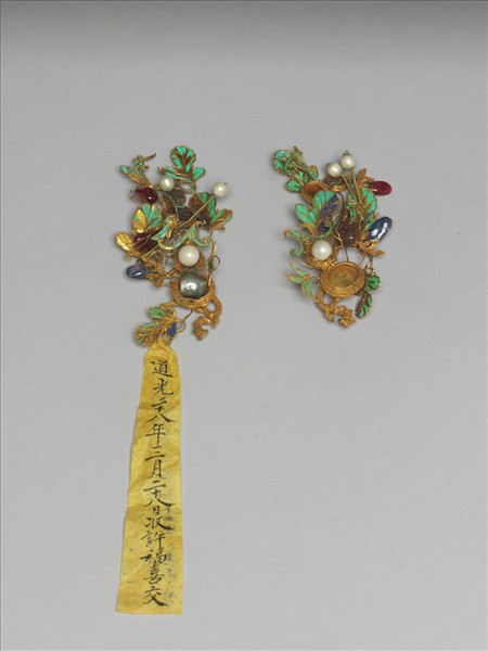 金嵌珠寶葫蘆面簪