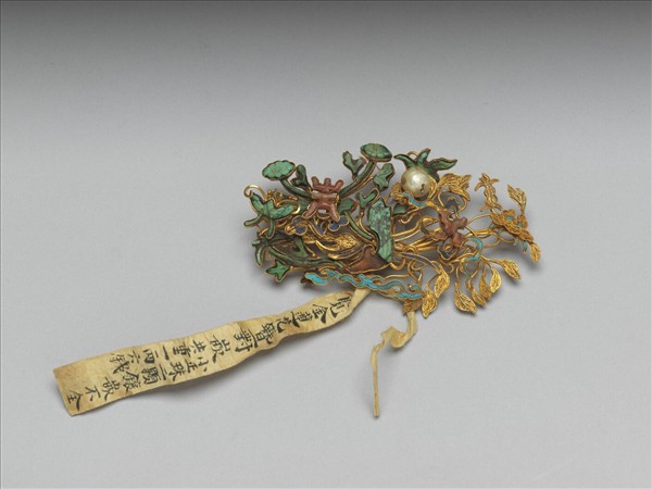 金嵌珠寶蓮花簪