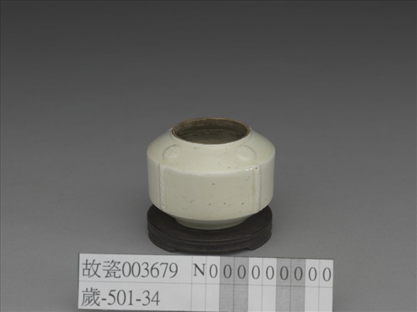 彭窯 牙白繩紋罐