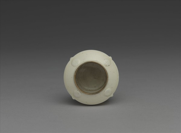 彭窯 牙白繩紋罐